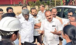 MP inspects NH-66 service road and foot overbridge works in Udupi district