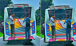 Manipal: ಬಸ್ ಏಣಿಯಲ್ಲಿ ನೇತಾಡಿಕೊಂಡು ವಿದ್ಯಾರ್ಥಿಗಳ ಪ್ರಯಾಣ: ವಿಡಿಯೋ ವೈರಲ್
