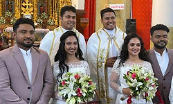 Twice blessed: Twin priests officiate as twin brothers marry twin sisters