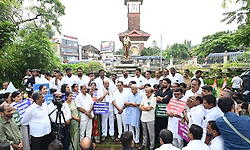 Congress stages protest in Mangaluru over Yashpal Suvarna's remarks against Rahul Gandhi