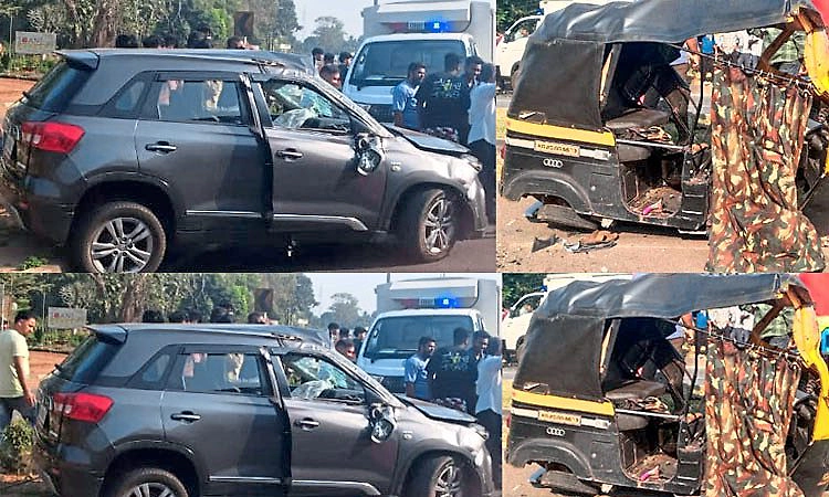 ಉಚ್ಚಿಲ: ಕಾರು ಢಿಕ್ಕಿಯಾಗಿ ರಿಕ್ಷಾ ಚಾಲಕನಿಗೆ ಗಾಯ; ಮಗುಚಿದ ವಾಹನಗಳು
