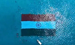 ಅಂಡಮಾನ್‌ನಲ್ಲಿ ವಿಶ್ವದಾಖಲೆ: ಸಮುದ್ರದಾಳದಲ್ಲಿ ಅರಳಿದ ಬೃಹತ್ ತ್ರಿವರ್ಣ ಧ್ವಜ