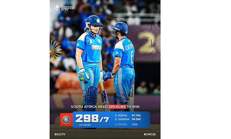 Shafali, Deepti hit fifties before South Africa rally to keep India at 298/7