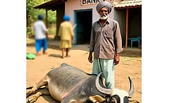 Madhya Pradesh: ಬ್ಯಾಂಕ್‌ ಹೊರಗೆ ಎಮ್ಮೆ ಕಳೇಬರ ಇಟ್ಟು ಪ್ರತಿಭಟನೆ