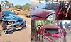 Two cars damaged in collision near Megaravalli school in Thirthahalli