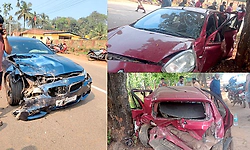 Thirthahalli: ಮೇಗರವಳ್ಳಿ ಶಾಲೆ ಎದುರು ಅಪಘಾತ; ಎರಡು ಕಾರು ಸಂಪೂರ್ಣ ಜಖಂ