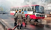 Government bus catches fire in Chikkamagaluru, 32 passengers escape unhurt