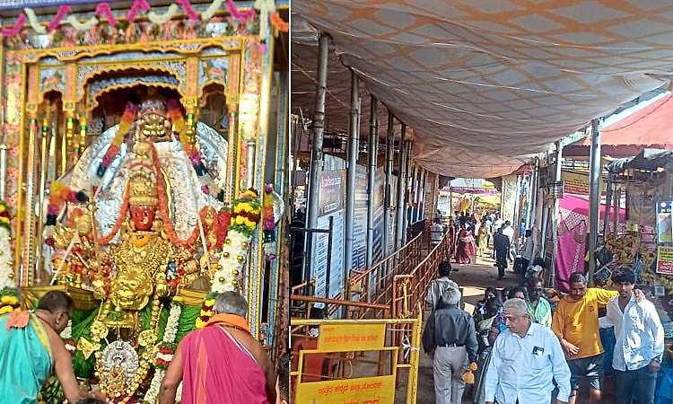 ಶಿರಸಿ ಜಾತ್ರೆಗೆ ಗ್ರಹಣದ ಎಫೆಕ್ಟ್: ಭಕ್ತರಿಲ್ಲದೆ ಭಣಗುಟ್ಟಿದ ದೇವಿಯ ಗದ್ದುಗೆ ಆವರಣ