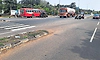 Confusing barricade setup raises safety concerns near Koteshwara highway bend