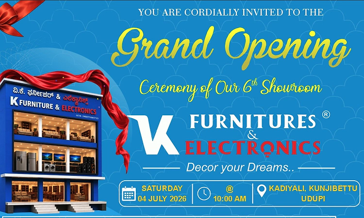 V K Furniture & Electronics' new showroom to open in Udupi on Jul 4