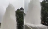 25 feet tall fountain on highway?: Burst pipeline creates dramatic water jet near Mumbai