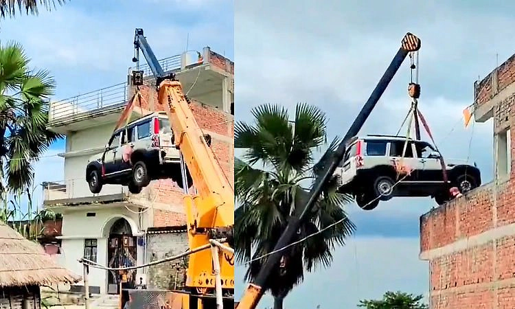 Video: ಕಳ್ಳರ ಭೀತಿ... ಕ್ರೇನ್ ಬಳಸಿ ಕಾರನ್ನೇ ಮನೆಯ ಮೇಲೆ ನಿಲ್ಲಿಸಿದ ಮಾಲೀಕ