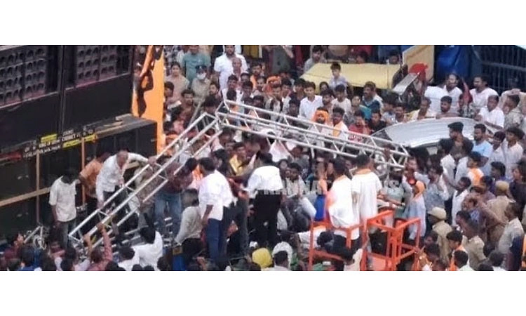 Davanagere: ಗಣೇಶ ಮೆರವಣಿಗೆಯಲ್ಲಿ ಲೋಹದ ಕಮಾನು ಬಿದ್ದು ವ್ಯಕ್ತಿಗೆ ಗಾಯ