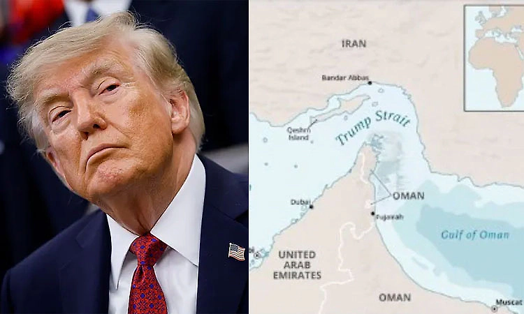 Trump suggests renaming Strait of Hormuz as ‘Trump Strait’