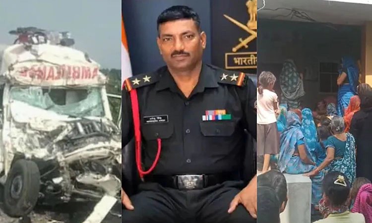 ಯೋಧನ ಮೃತದೇಹ ಕೊಂಡೊಯ್ಯುತ್ತಿದ್ದ ಸೇನಾ ಆಂಬ್ಯುಲೆನ್ಸ್ ಟ್ರಕ್‌ಗೆ ಡಿಕ್ಕಿ: ನಾಲ್ವರು ಸಾವು