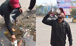 Watch| Video shows fruit vendor sprinkling gutter water on fruits, drinks it when confronted