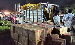 Over 100 boxes of explosives hidden under watermelons seized from pick-up van in Kerala