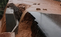 Road collapse on NH-169 after first major rainfall