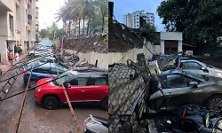 Pune rains: 14 vehicles damaged after residential complex compound wall collapses