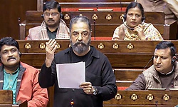 ರಾಜ್ಯಸಭೇಲಿ ಚೊಚ್ಚಲ ಭಾಷಣ: ಕಲ್ಕಿ ಚಿತ್ರದ ಡೈಲಾಗ್ ಹೊಡೆದ ಕಮಲ್