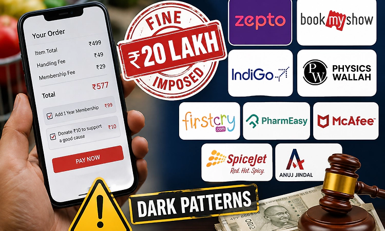 Zepto, BookMyShow, IndiGo among nine platforms fined Rs 20 lakh over 'dark patterns'