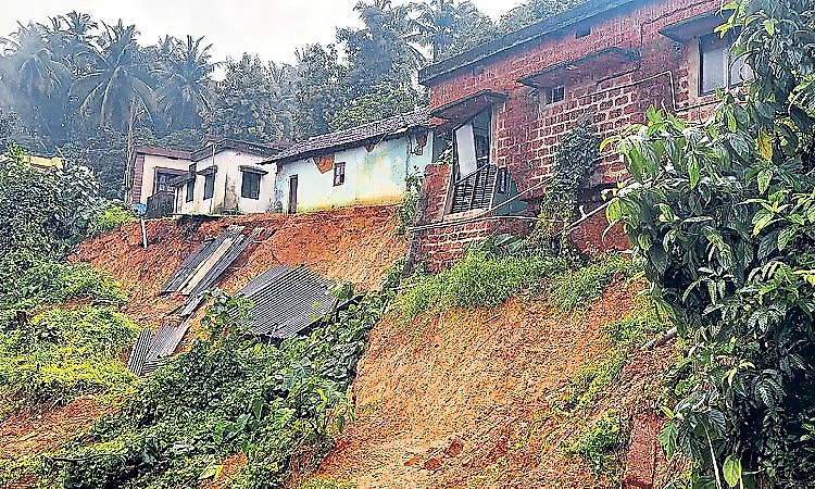 Landslide destroys house in Mangaluru; two more homes at risk