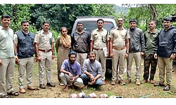 ಚೆಂಬು ಅರಣ್ಯದಲ್ಲಿ ಕಾಡುಕೋಣ ಬೇಟೆ: ಮಾಂಸ, ಕೋವಿ, ಕಾರು ಸಮೇತ ಆರೋಪಿಗಳ ಬಂಧನ