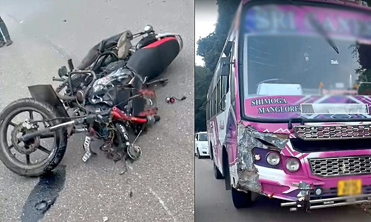 ರಂಜದಕಟ್ಟೆ ಸಮೀಪ ಖಾಸಗಿ ಬಸ್ ಹಾಗೂ ಬೈಕ್ ನಡುವೆ ಭೀಕರ ಅಪಘಾತ - ಸವಾರನ ಸ್ಥಿತಿ ಗಂಭೀರ..!