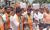 Chikkamagaluru: BJP stages protest over alleged delay in pensions