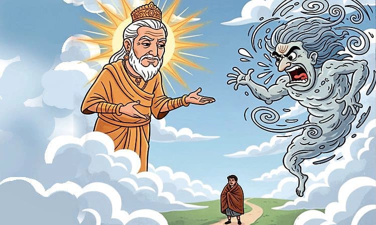 Kids Story: ಪೊಳ್ಳು ಹೆಮ್ಮೆಯ ಪರಾಜಯ; ಸೂರ್ಯ- ಮಾರುತನ ನಡುವೆ ಗೆದ್ದವರಾರು?...