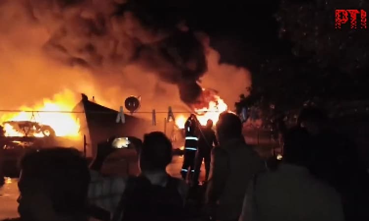 Massive fire destroys 10 fishing boats in Kerala's Kollam