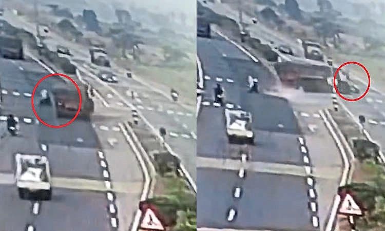 Viral Video: ಬೈಕ್ ಸವಾರನನ್ನು ಉಳಿಸಲು ಹೋಗಿ ಕಾರಿಗೆ ಲಾರಿ ಡಿಕ್ಕಿ: ಮೂವರ ದಾರುಣ ಸಾವು