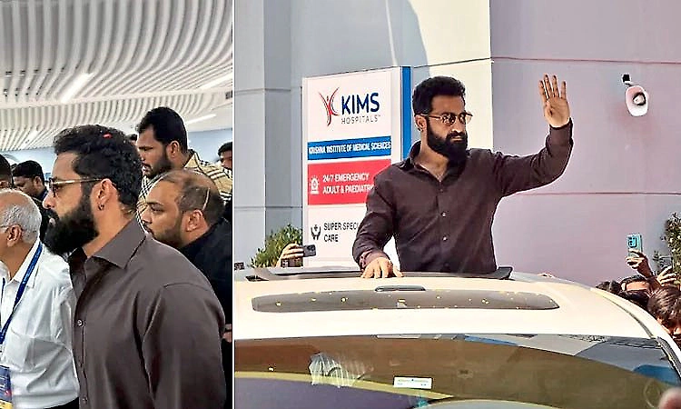 Jr NTR visits Bengaluru, large crowd gathers to see Tollywood star