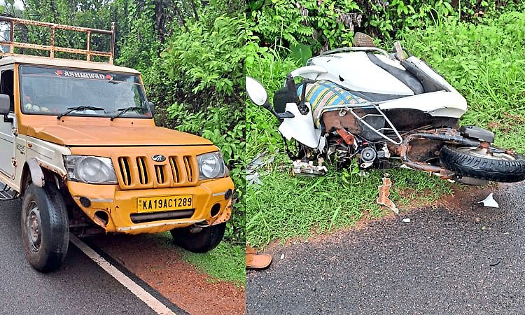 ಮಚ್ಚಿನ ಪಿಕಪ್, ದ್ವಿಚಕ್ರ ವಾಹನ ನಡುವೆ ಭೀಕರ ಅಪಘಾತ: ಸವಾರರಿಬ್ಬರ ಸಾವು