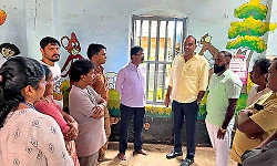 Malpe: MLA Yashpal Suvarna inspects damaged anganwadi after tree fall