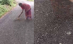 Chikkamagaluru: Rs 2-crore road fails to withstand even a broom!