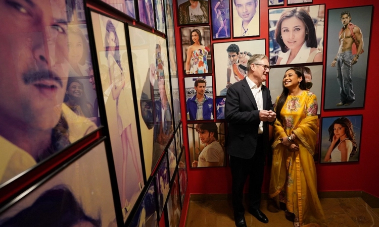 Rani Mukerji welcomes UK Prime Minister Starmer at Yash Raj Films studio