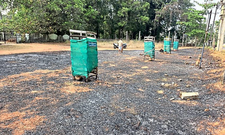 Karkala: ಬೆಂಕಿಗೆ ಹಲವು ಗಿಡಗಳು ಬಲಿ