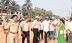 ಉಡುಪಿ: ಕರಾವಳಿ ಜಂಕ್ಷನ್‌ನಿಂದ ಕಲ್ಮಾಡಿ ರಾ.ಹೆ. ಭಾಗ: ಸಂಸದರಿಂದ ಕಾಮಗಾರಿ ವೀಕ್ಷಣೆ