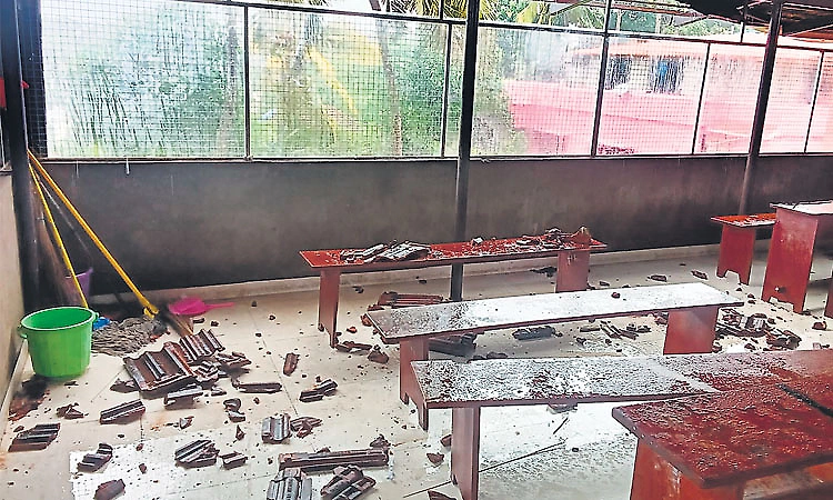Puttur: School roof tiles blown away during class as rain and strong winds