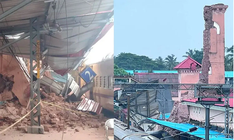 Kozhikode ರೈಲ್ವೆ ನಿಲ್ದಾಣದಲ್ಲಿ ಶತಮಾನದ ಇತಿಹಾಸದ ಗಡಿಯಾರ ಗೋಪುರ ಕುಸಿತ: ತಪ್ಪಿದ ದುರಂತ!