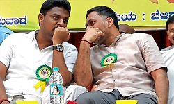 ಕಾಂಗ್ರೆಸ್‌ ಸಂಸದನ ಜತೆ ಬಿಜೆಪಿ ಪ್ರೀತಂಗೌಡ ಗುಸುಗುಸು!
