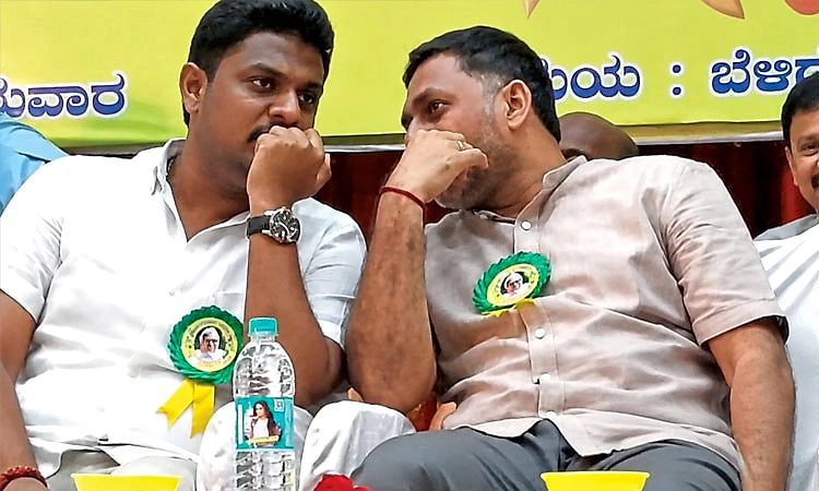 ಕಾಂಗ್ರೆಸ್‌ ಸಂಸದನ ಜತೆ ಬಿಜೆಪಿ ಪ್ರೀತಂಗೌಡ ಗುಸುಗುಸು!