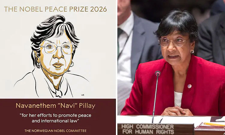 ಭಾರತೀಯ ಮೂಲದ "ನವಿ" ಪಿಳ್ಳೈಗೆ 2026ರ ನೊಬೆಲ್ ಶಾಂತಿ ಪ್ರಶಸ್ತಿ ಗೌರವ!