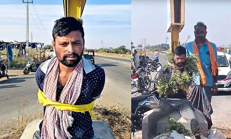 Gadag: ಕಡಲೆ ಬೆಳೆ ಕಳ್ಳನನ್ನು ಹಿಡಿದು ಕಟ್ಟಿಹಾಕಿದ ರೈತರು