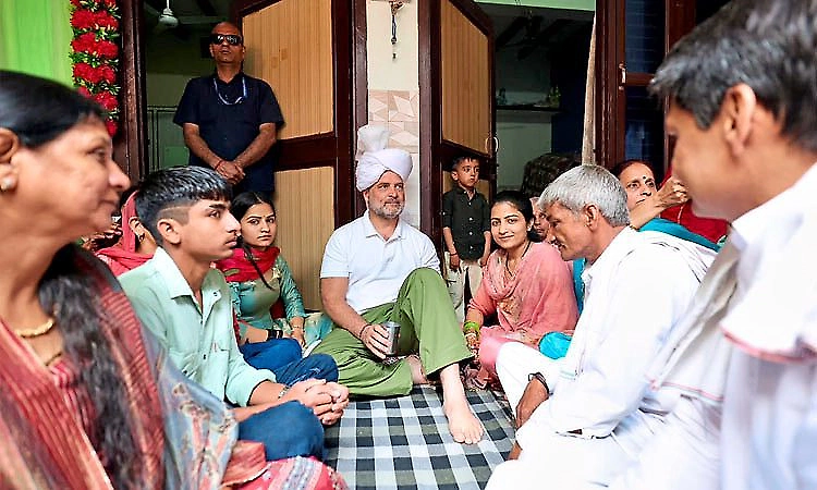 Rahul Gandhi attends wedding ceremony of farmer's daughter in Haryana's Sonipat