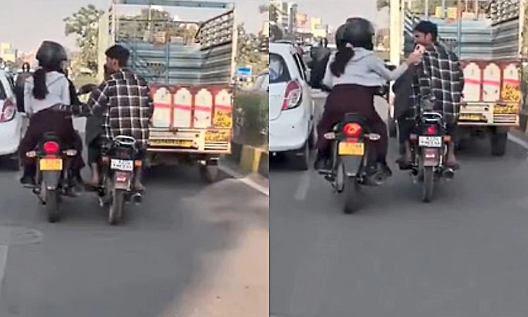 ಚಲಿಸುತ್ತಿರುವ ಬೈಕ್‌ನಲ್ಲಿದ್ದ ಮಹಿಳೆಗೆ ಕಿರುಕುಳ ನೀಡಿದ ವ್ಯಕ್ತಿ; ವಿಡಿಯೋ ವೈರಲ್!