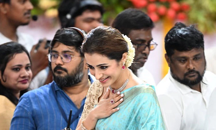 Trisha Krishnan draws attention at Vijay’s swearing-in ceremony in Chennai