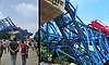 7 injured as concrete slab, beam launcher collapse during bridge construction in Bihar