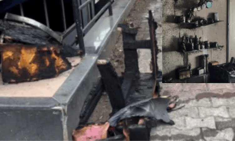 Udupi: Accidental fire at beauty parlour causes extensive damage